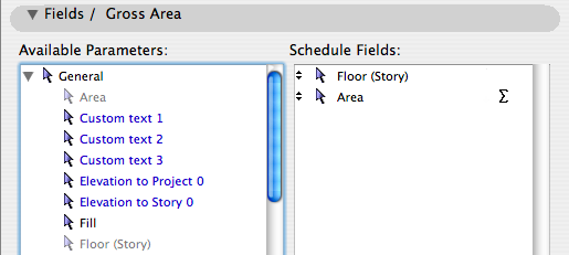 Gross Area Fields