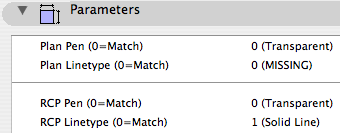 Ceiling Line parameters