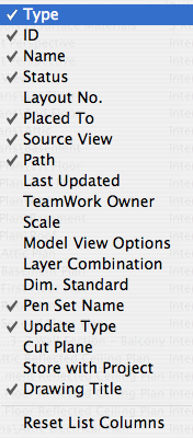 Drawing Manager Columns