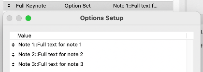 Keynote Options