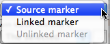 Marker selection options